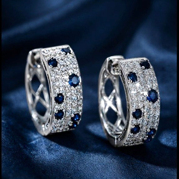 Celeste Pave Hoops
